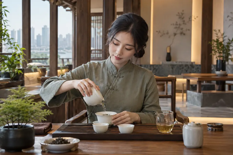 新中式盖碗冲泡的茶席布置